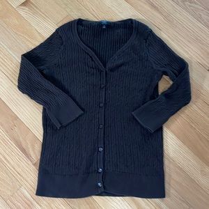 100% Pima Dark Brown Cardigan